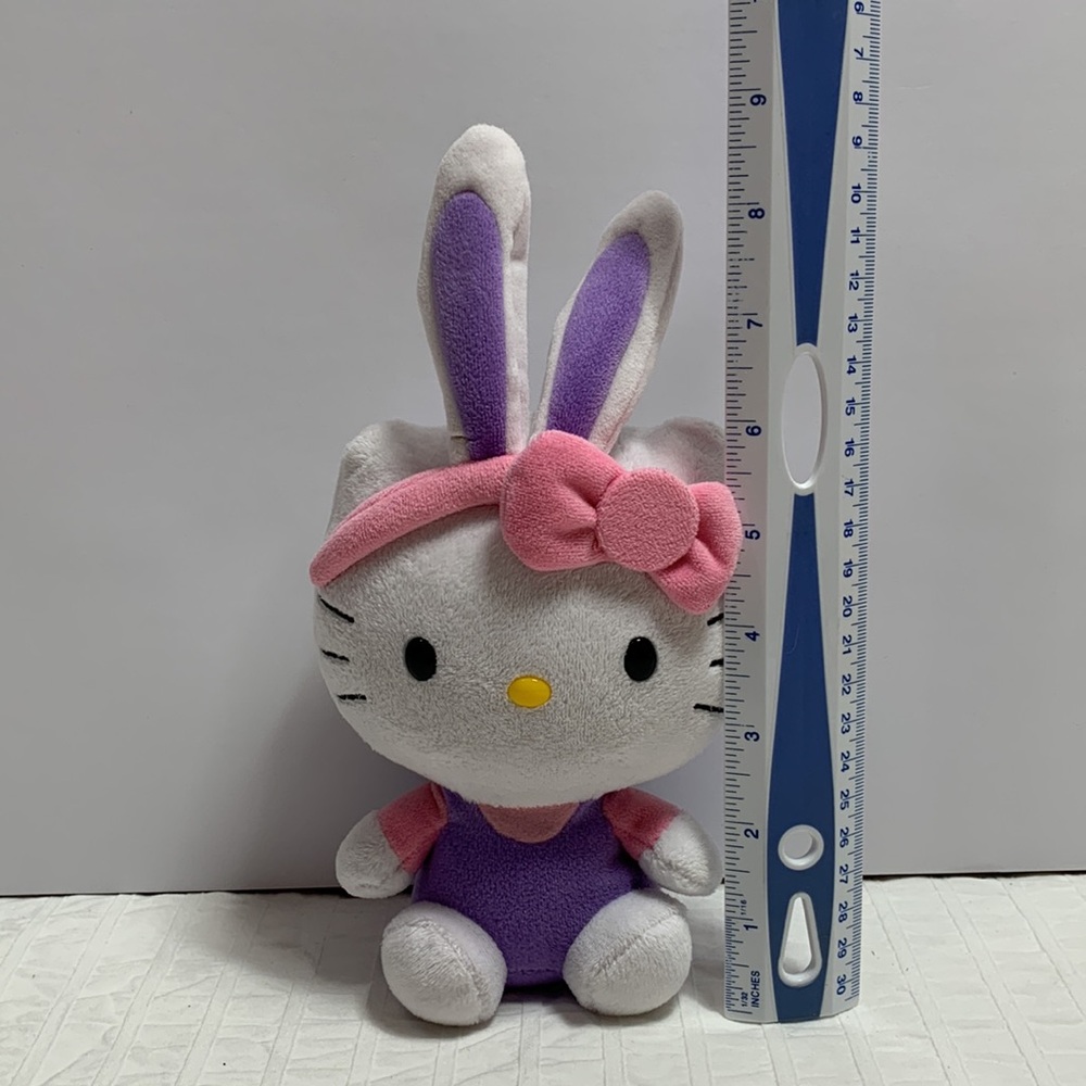 6” Ty Hello Kitty w/Bunny Ears Plush Beanie by Sanrio - Picture 5 of 11